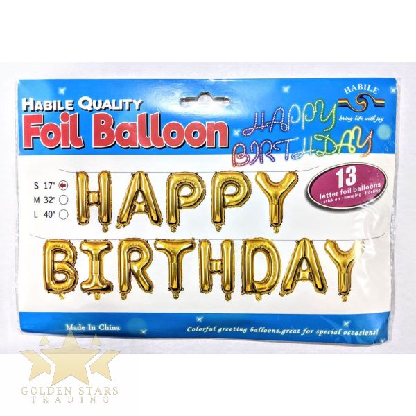 Happy Birthday Foil Balloon(Gold)